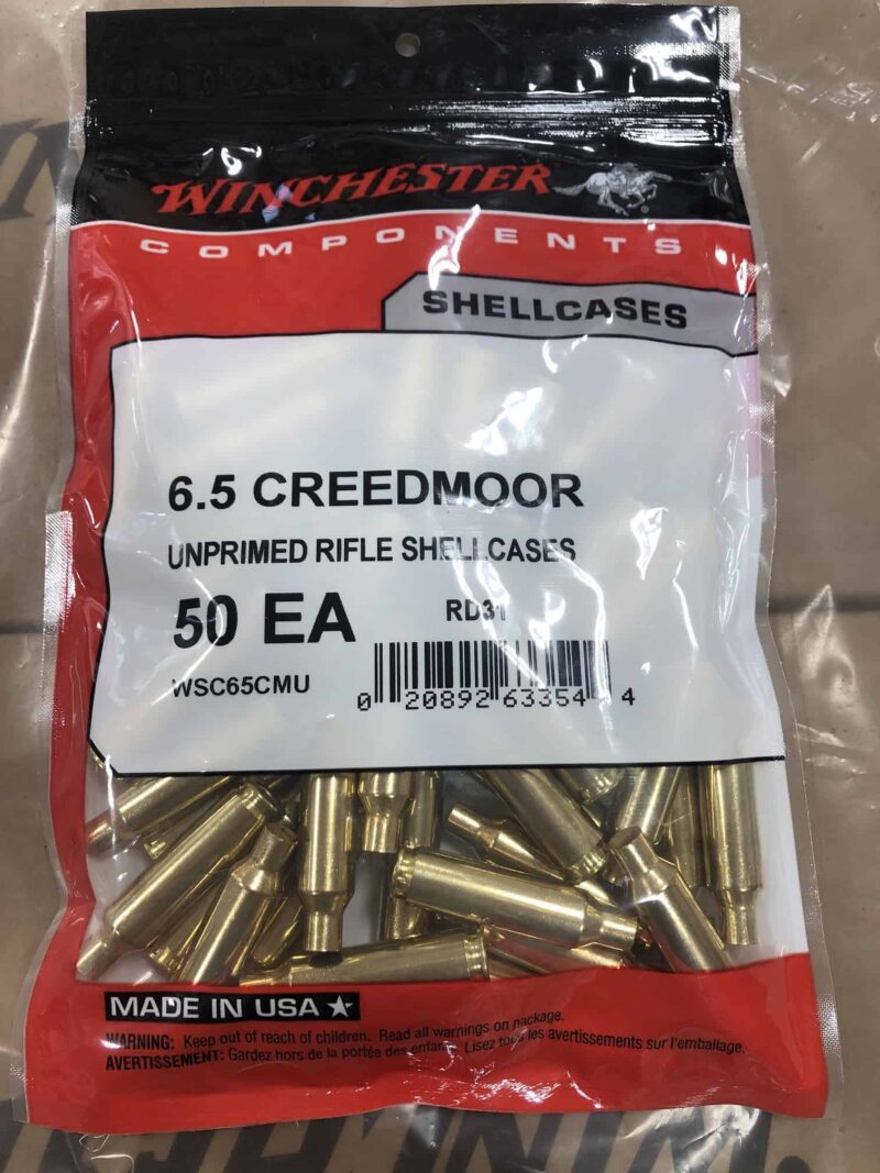 6.5 Creedmoor Winchester New Unprimed LR Brass Cases