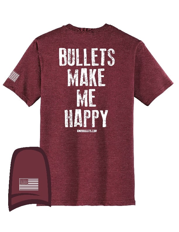 T-Shirt: Bullets Make Me Happy - Unisex - Image 10