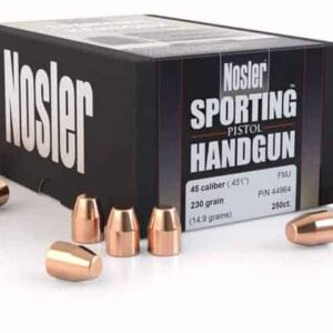 .45 230 Gr. Nosler Full Metal Jacket Flat Nose Bullets *NEW*